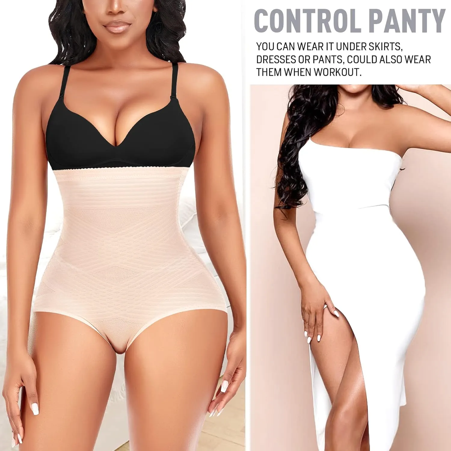 Werena Tummy Control Shapewear Panties for Women High Waist Cincher Shaping Underwear Body Shaper Panty Girdle