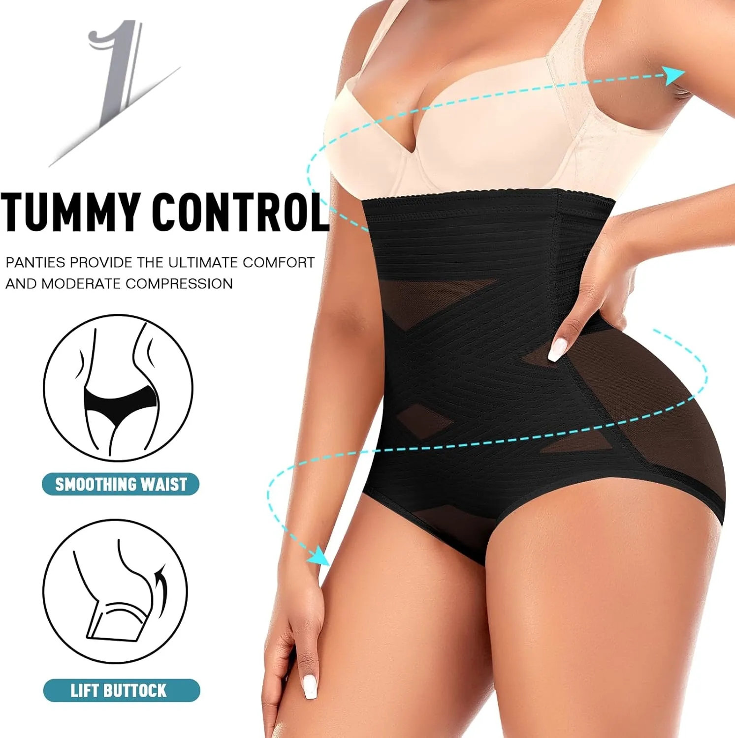 Werena Tummy Control Shapewear Panties for Women High Waist Cincher Shaping Underwear Body Shaper Panty Girdle