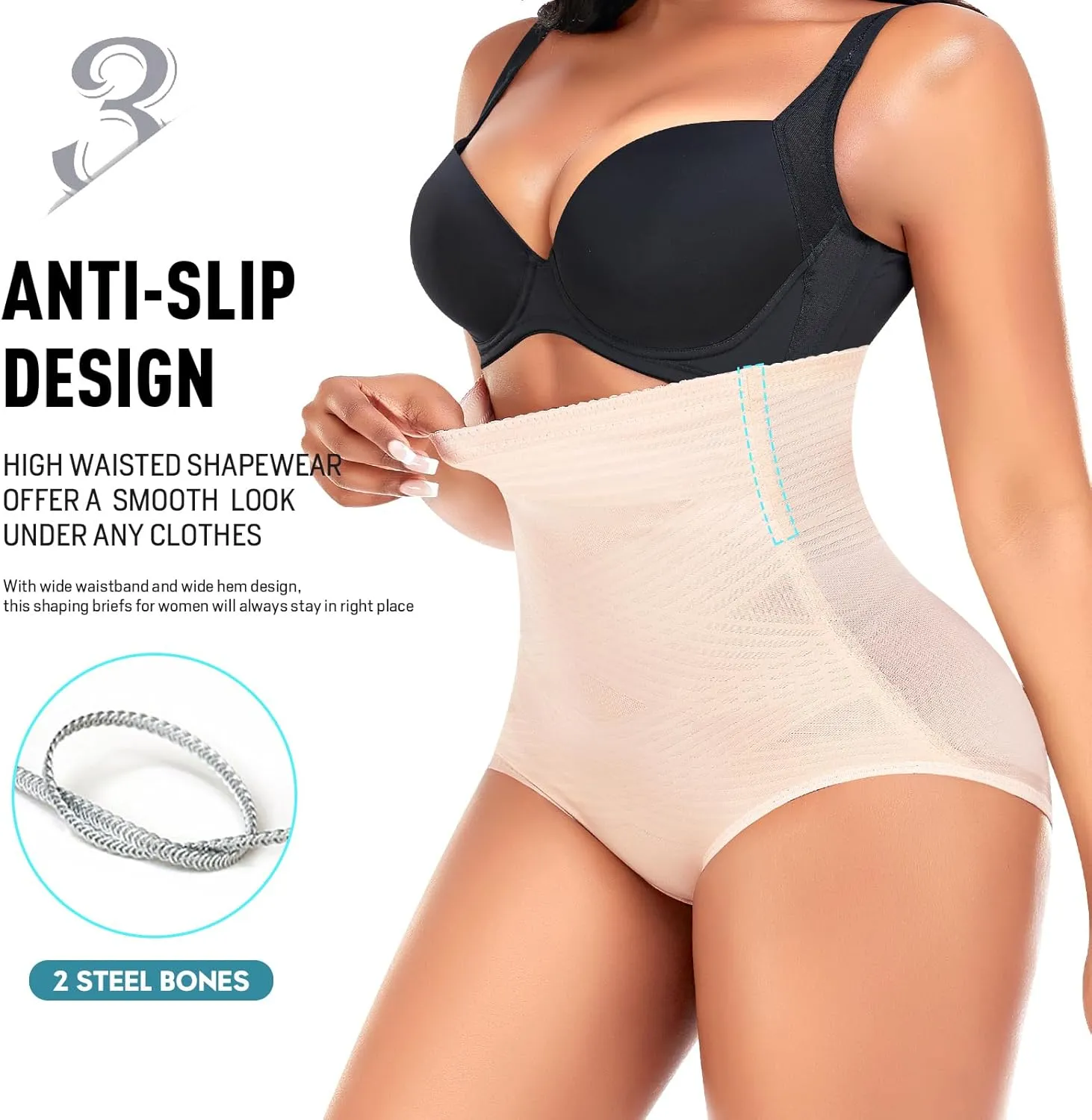 Werena Tummy Control Shapewear Panties for Women High Waist Cincher Shaping Underwear Body Shaper Panty Girdle