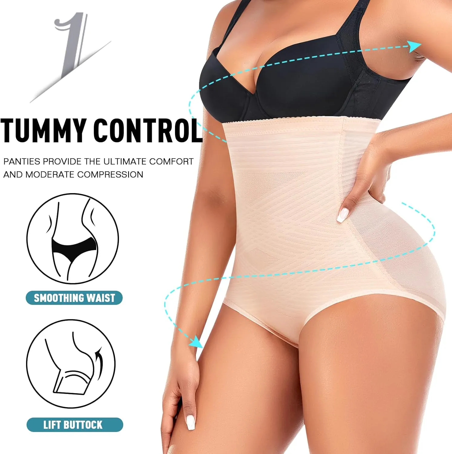 Werena Tummy Control Shapewear Panties for Women High Waist Cincher Shaping Underwear Body Shaper Panty Girdle