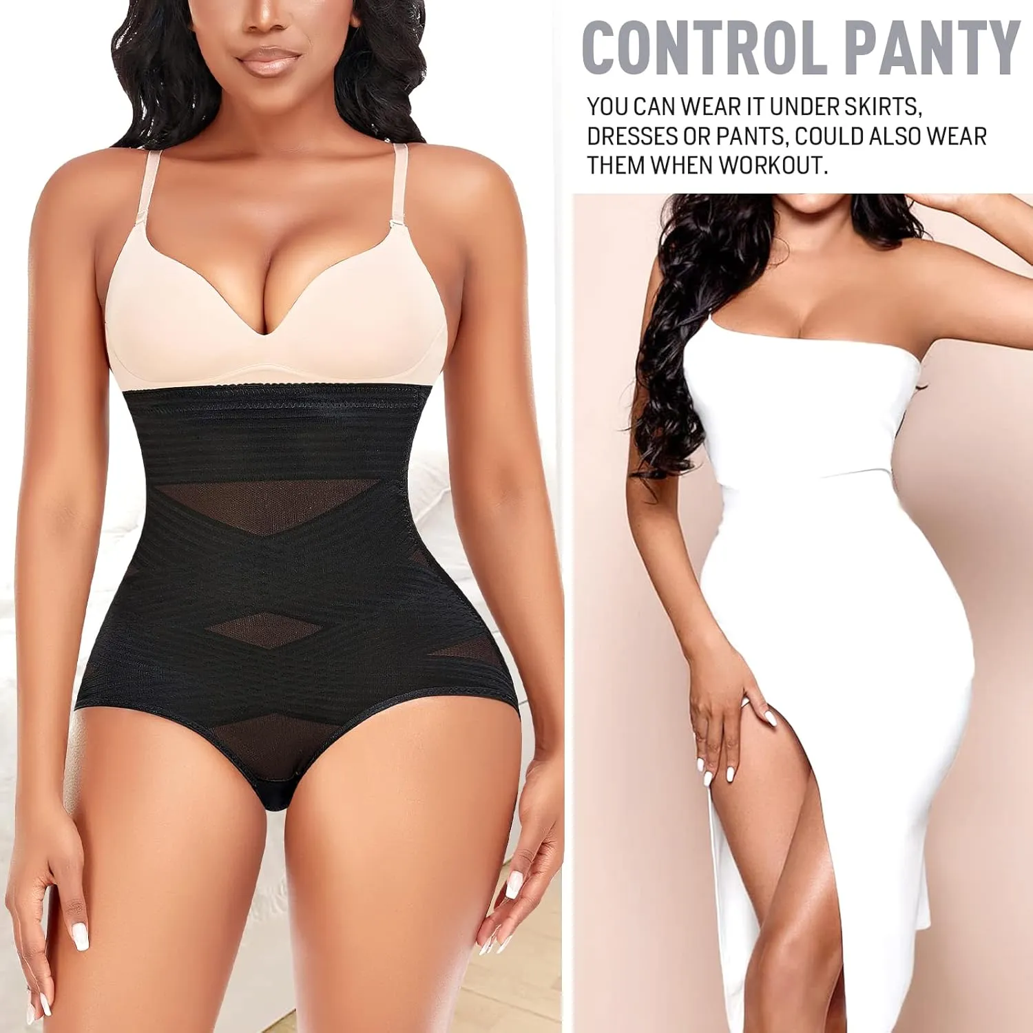 Werena Tummy Control Shapewear Panties for Women High Waist Cincher Shaping Underwear Body Shaper Panty Girdle