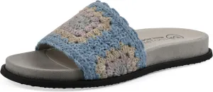 WHITE MOUNTAIN Women's Maxim Macrame Slide Sandal, Dusty Teal/Lavender/Mult/Fab, 11 M
