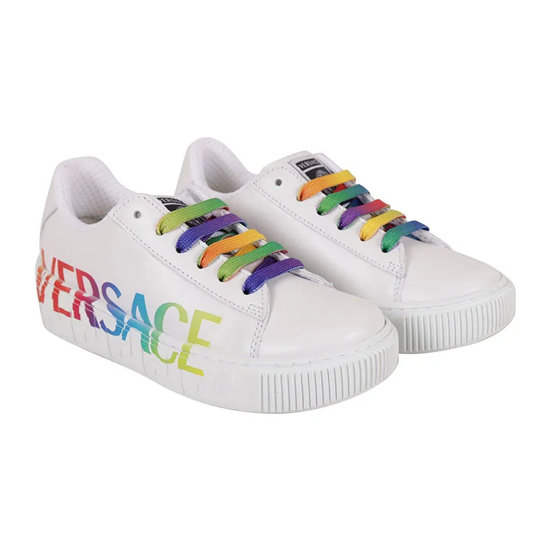 White Rainbow Logo Trainer