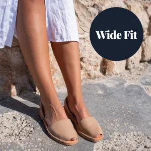 Wide Fit | Flat Avarcas | Tan (Padded)