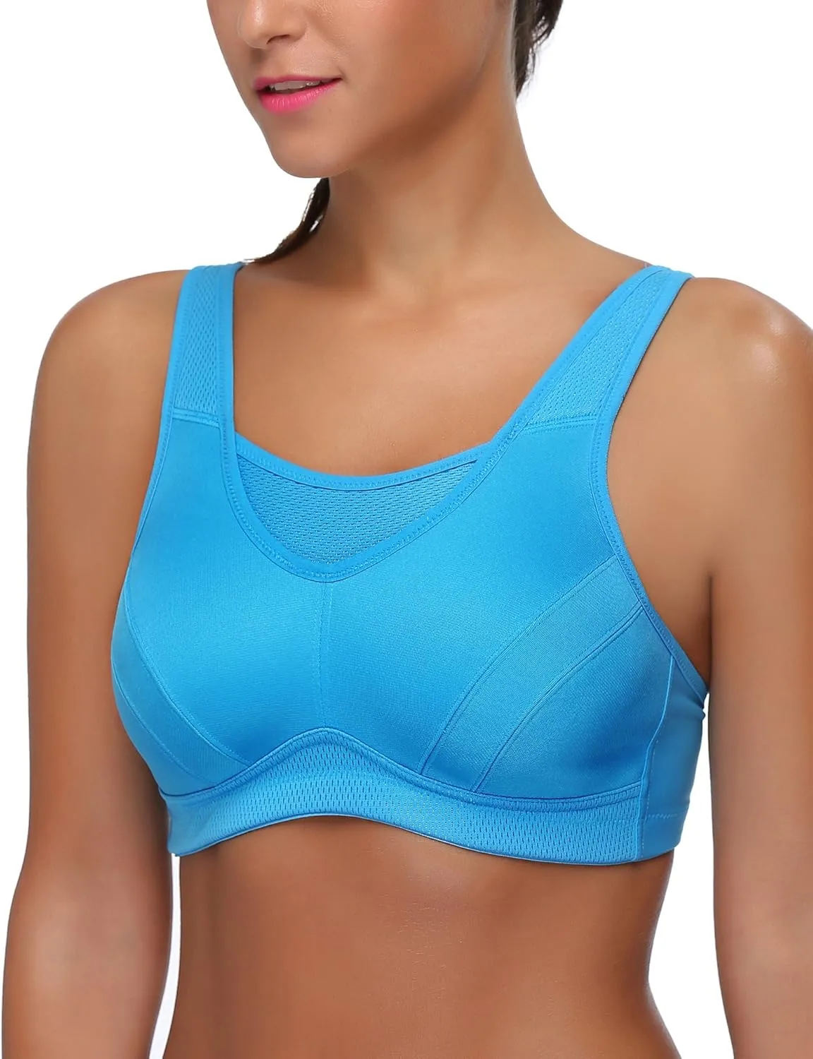 Wingslove High Impact Sports Bras for Women Plus Size Non Padded Wirefree Workout Bra Bounce Control