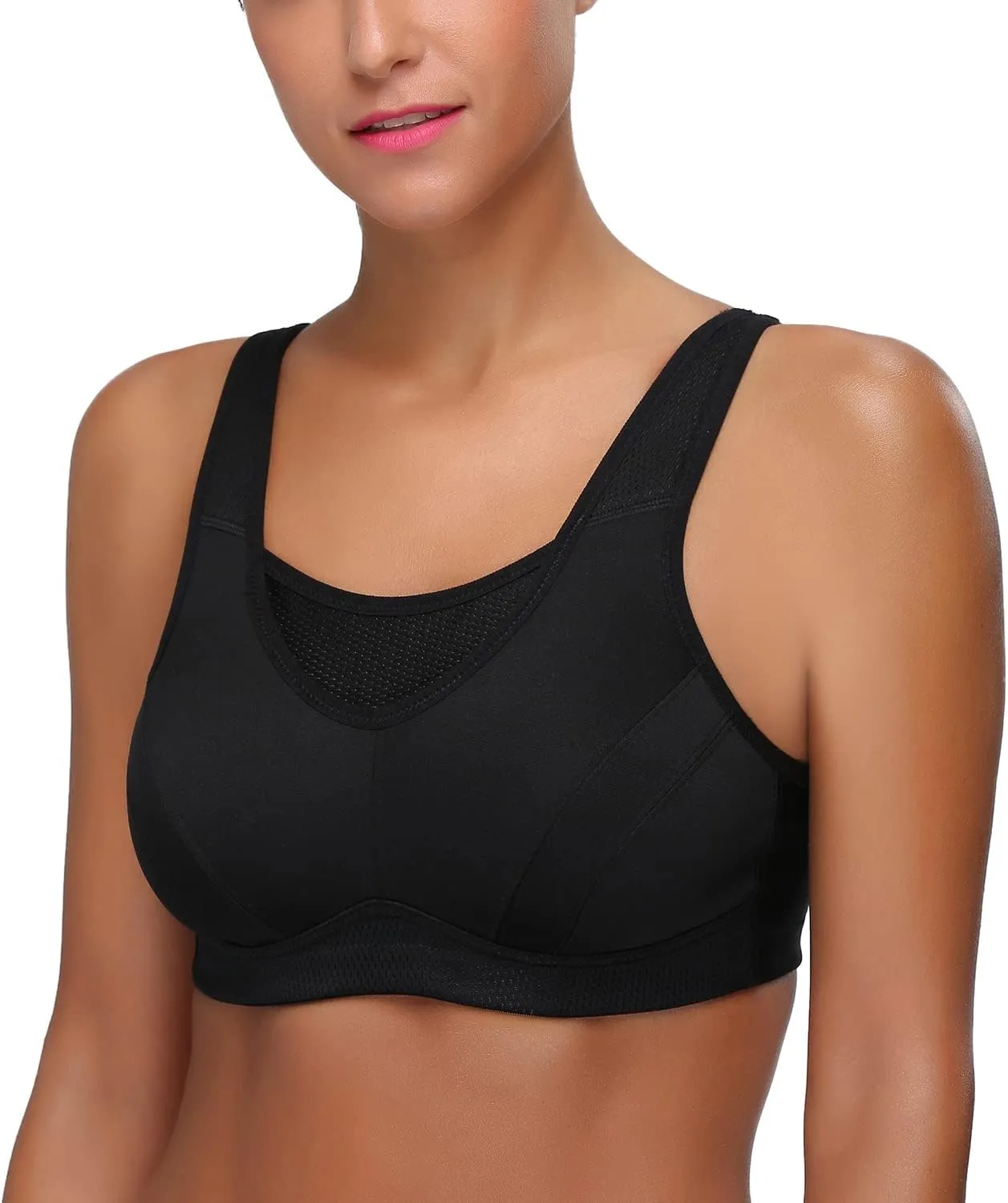 Wingslove High Impact Sports Bras for Women Plus Size Non Padded Wirefree Workout Bra Bounce Control
