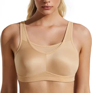 Wingslove High Impact Sports Bras for Women Seamless Full Coverage High Neck Workout Bra