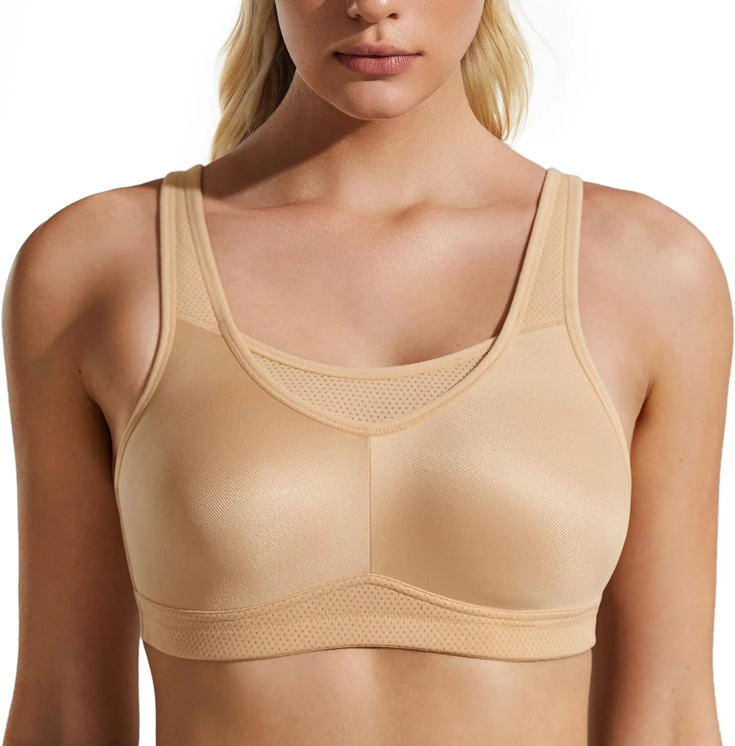 Wingslove High Impact Sports Bras for Women Seamless Full Coverage High Neck Workout Bra