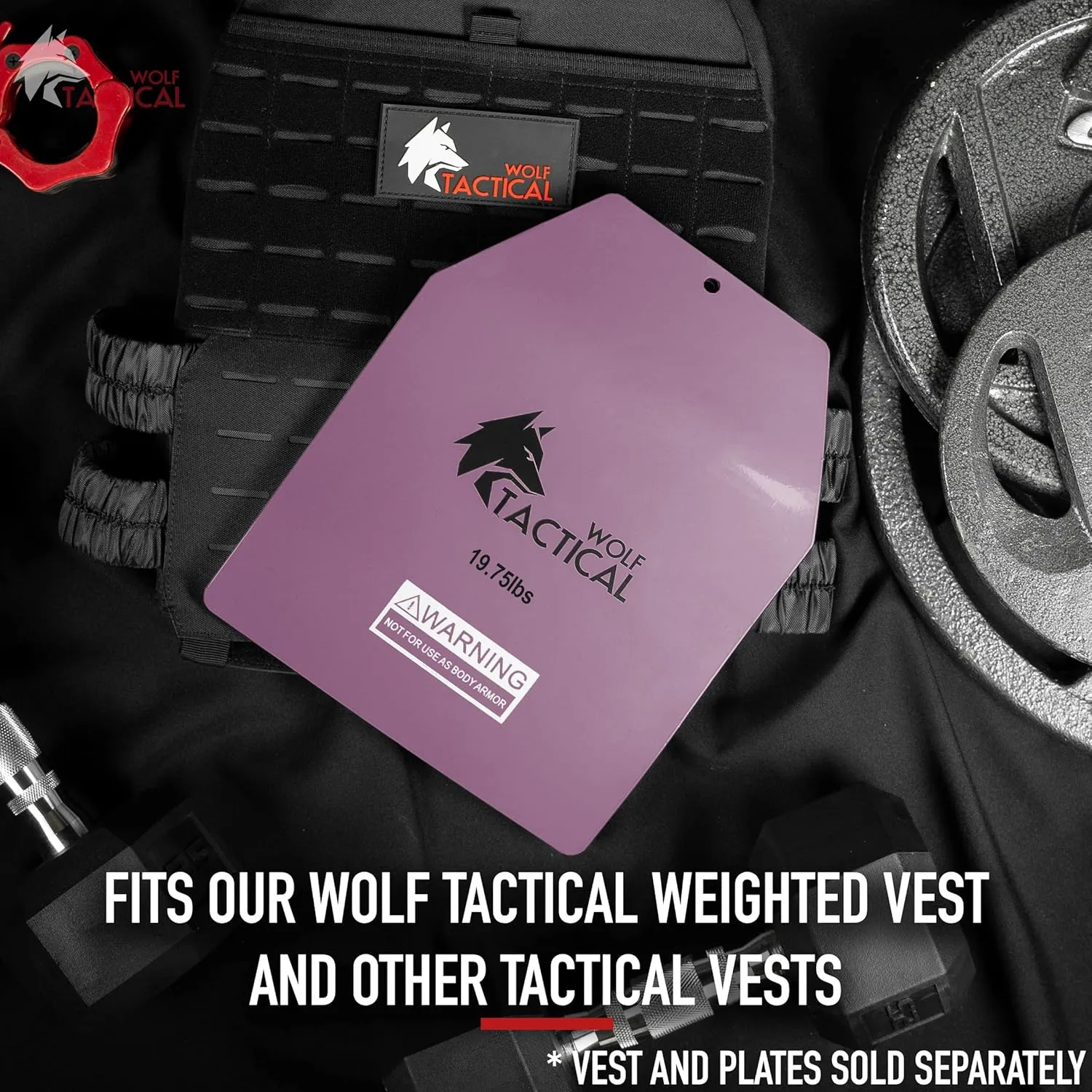 WOLF TACTICAL Curved Weight Vest Plates – 5.75/8.75/14.5LB Pairs – Contoured Ergonomic Fit – WODs, Strength Training, Running, Heavy Workouts