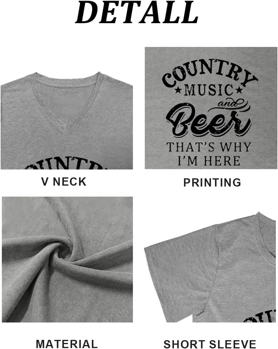 Women Summer Beach Tops Trees Print V Neck Short Sleeve Coconut Tree T Shirt Funny Graphic Tees