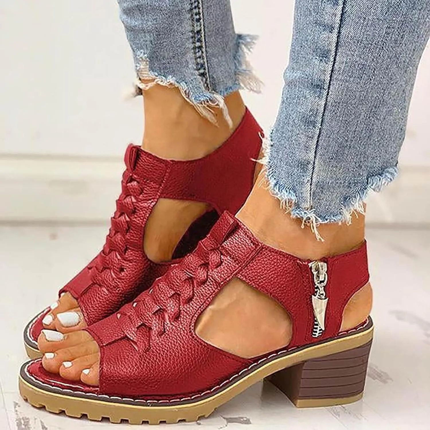 Women Toe Sandals Crystal Jelly Beach Flip Flops Female Students Korean Fashion High Heel Sandals for Women Size 14