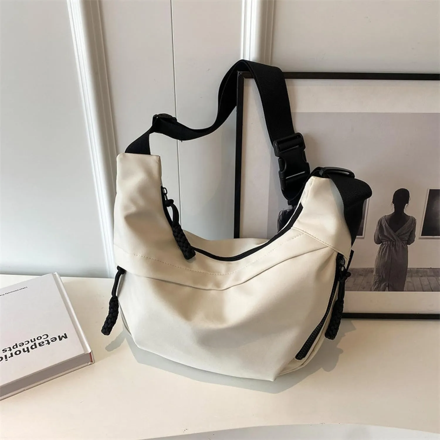 Women's crossbody shoulder bag, classic messenger bag, unisex dumpling-shaped small suspender adjustable