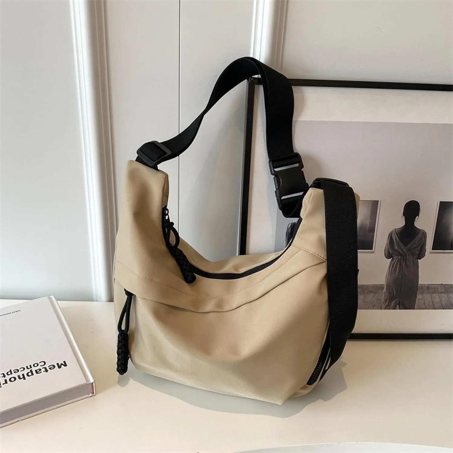 Women's crossbody shoulder bag, classic messenger bag, unisex dumpling-shaped small suspender adjustable