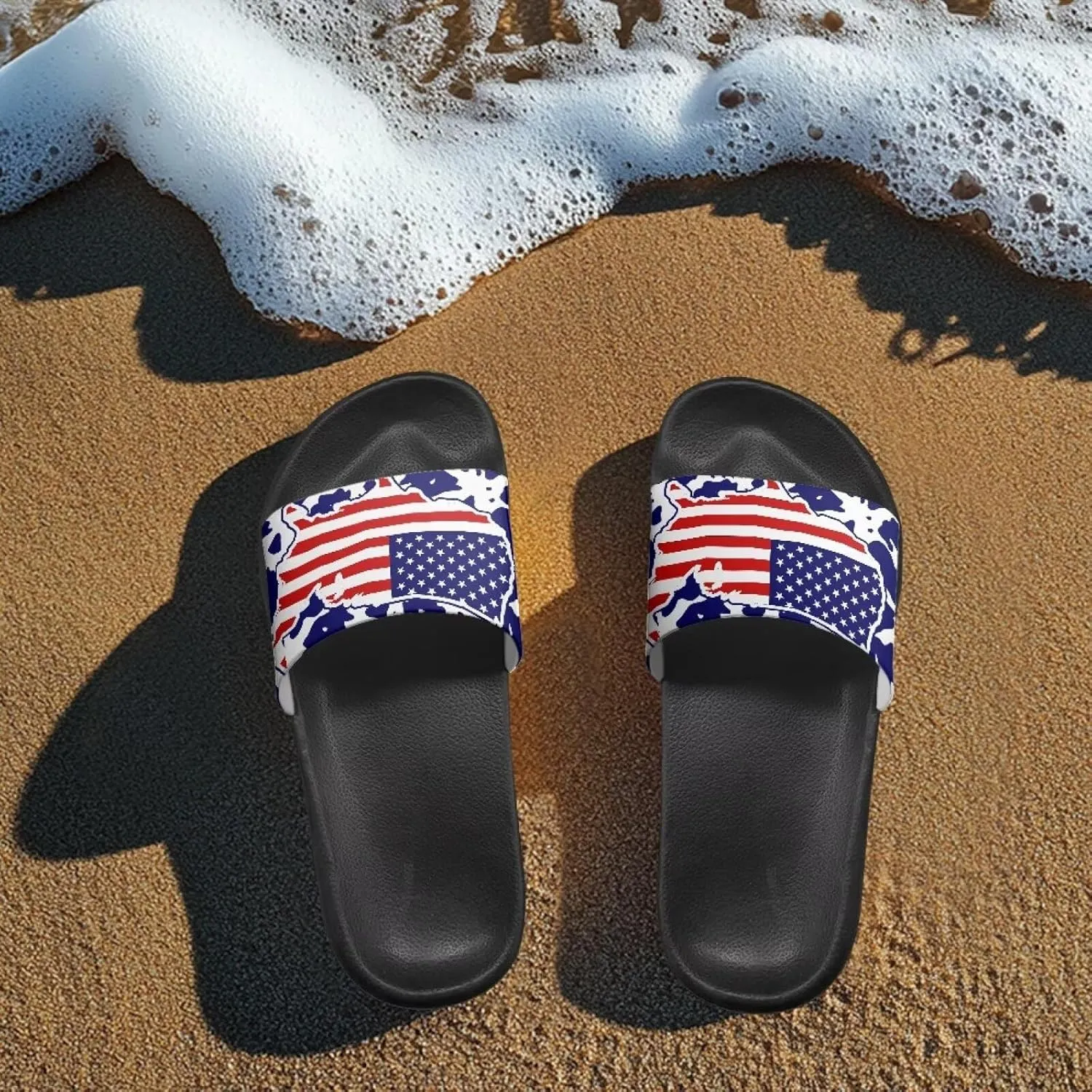 Womens Slide Sandal Lightweight Quick-dry Bathroom Shower Slippers Non Slip Open-toe EVA Slide Shoes Slippers for Bedroom House SizeUS 5-12.5