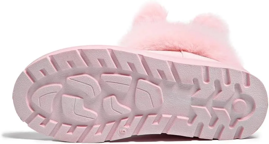 Women’s Snow Boots Mid-Calf Fur Lining Comfortable Winter Boots Flat Outdoor