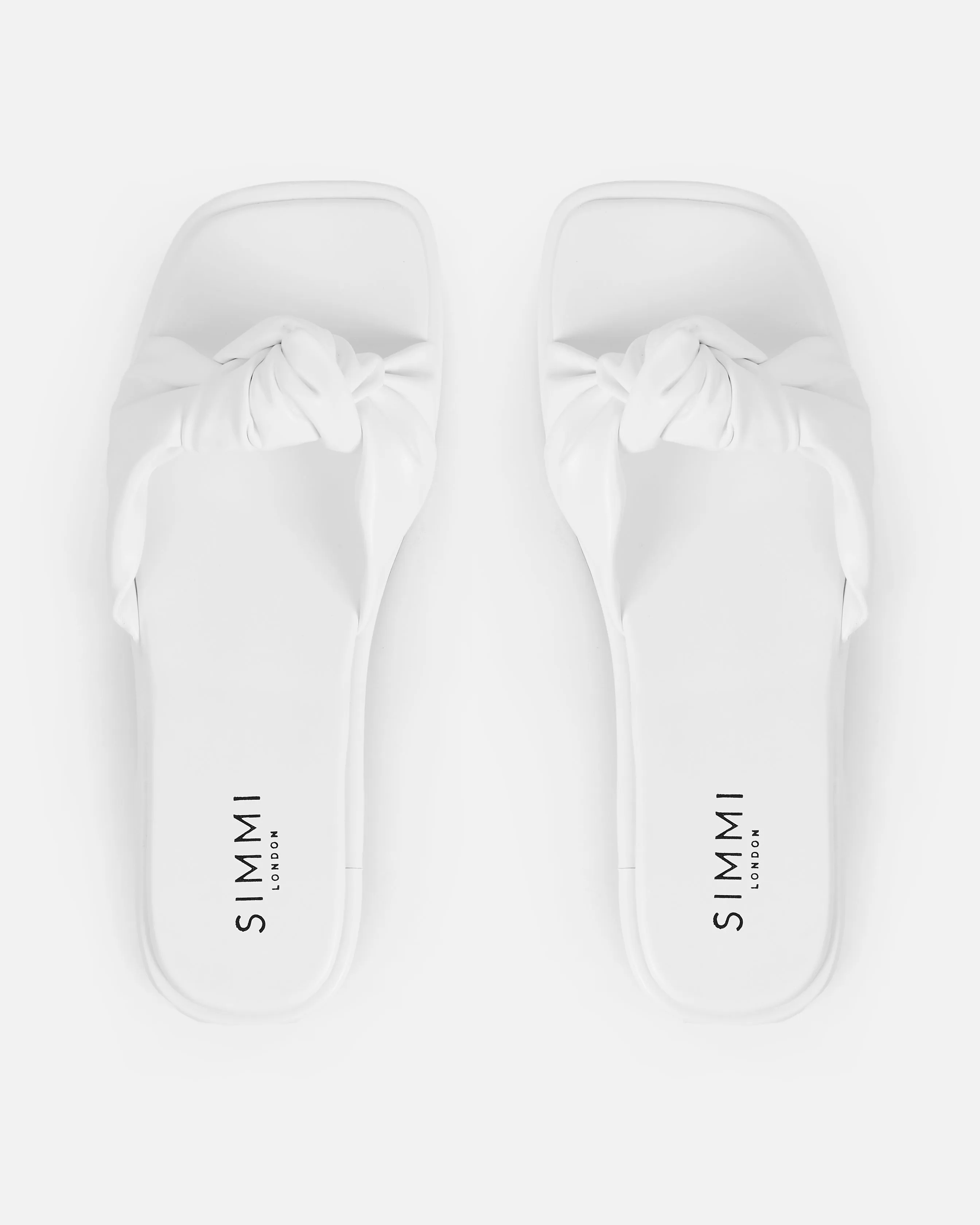 Xantia White Padded Knot Flat Sandals
