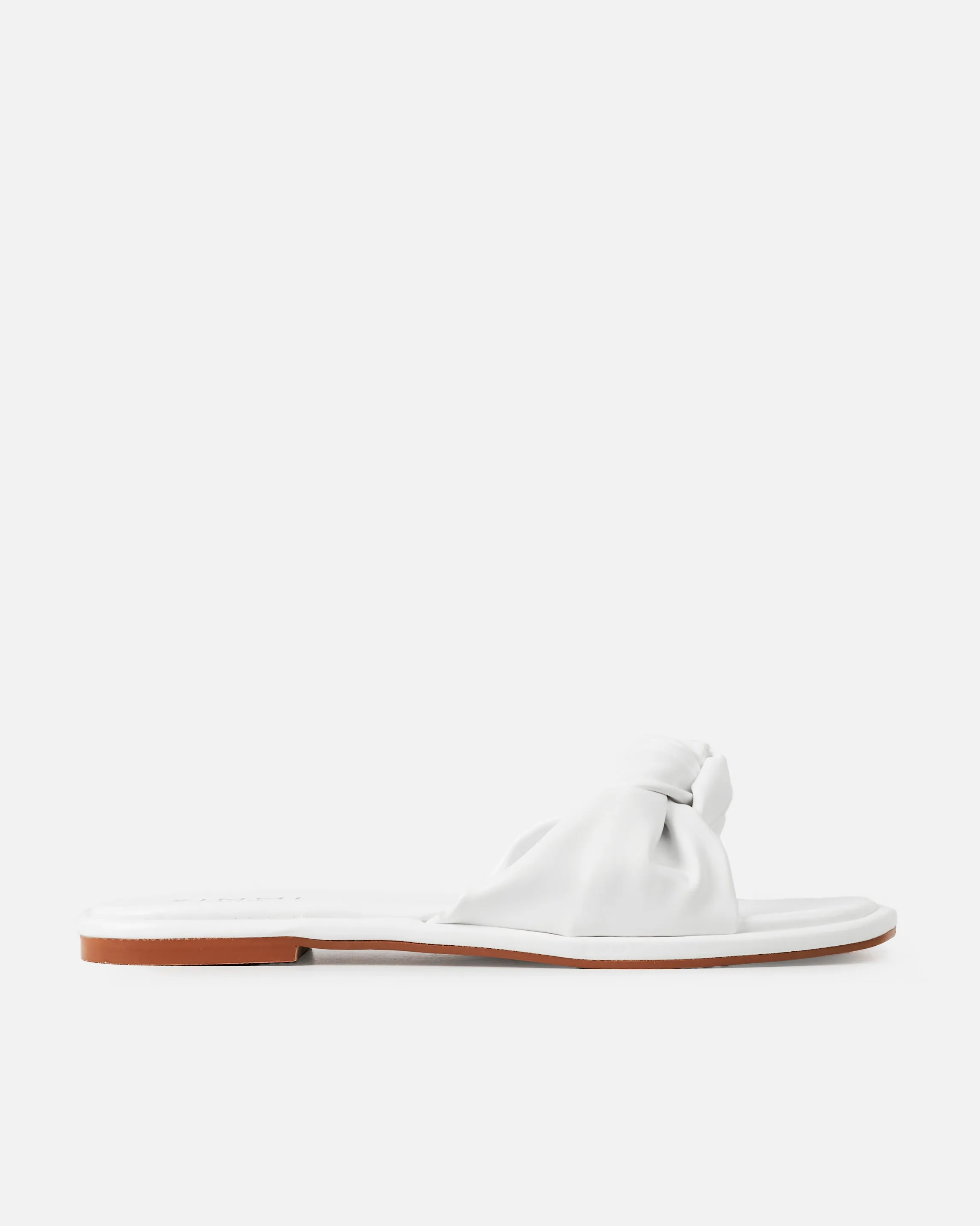 Xantia White Padded Knot Flat Sandals