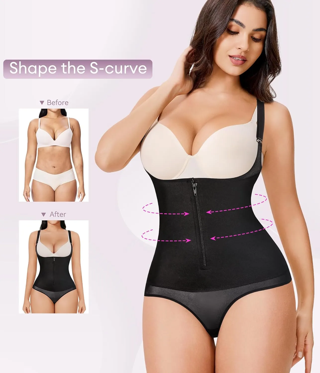 YERKOAD Women Shapewear Bodysuit Latex Waist Trainer Full Body Shaper Tummy Control Fajas Colombianas Zipper Open Bust Corset