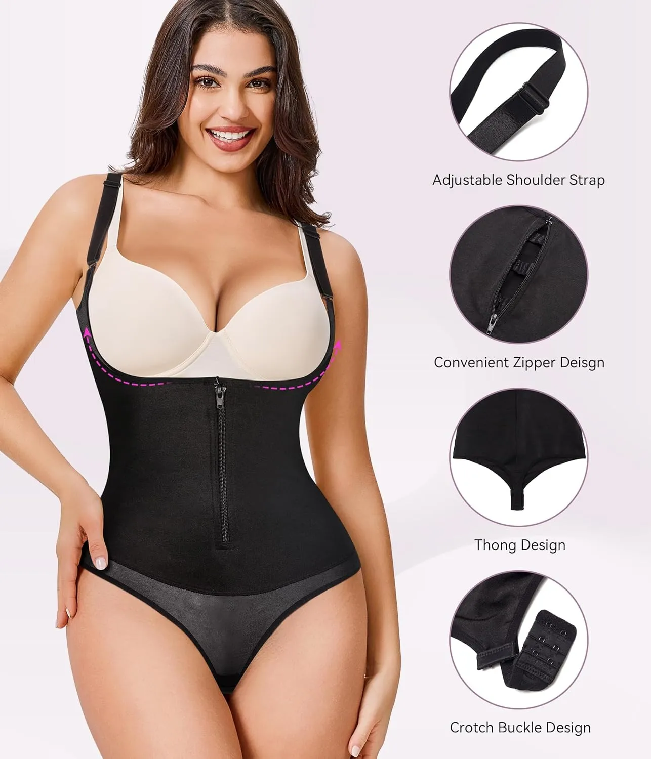 YERKOAD Women Shapewear Bodysuit Latex Waist Trainer Full Body Shaper Tummy Control Fajas Colombianas Zipper Open Bust Corset