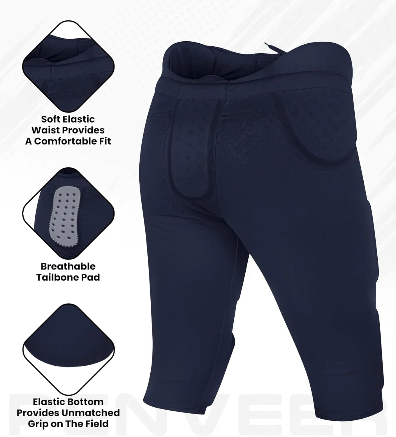 Youth Football Pants - Safety Integrated Comfortable Youth Football Practice Pants for Boys