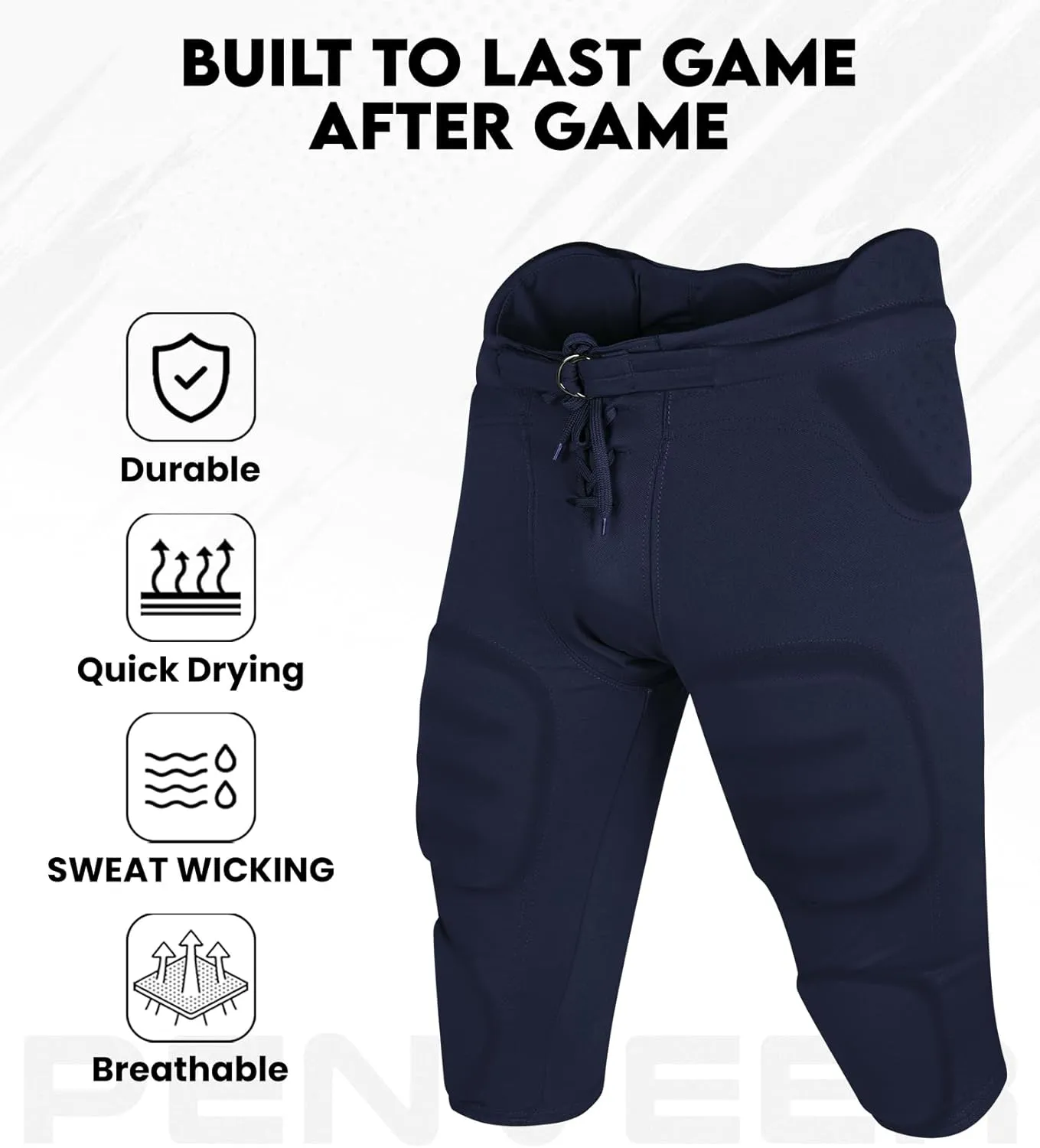 Youth Football Pants - Safety Integrated Comfortable Youth Football Practice Pants for Boys