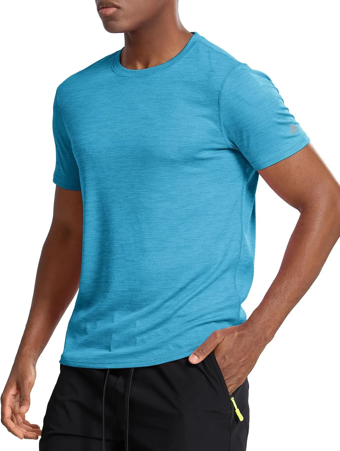 Zengjo Athletic Shirts for Men Quick Dry Short Sleeve Running Workout Gym T-Shirts Moisture Wicking Crewneck Tee