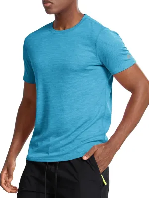 Zengjo Athletic Shirts for Men Quick Dry Short Sleeve Running Workout Gym T-Shirts Moisture Wicking Crewneck Tee
