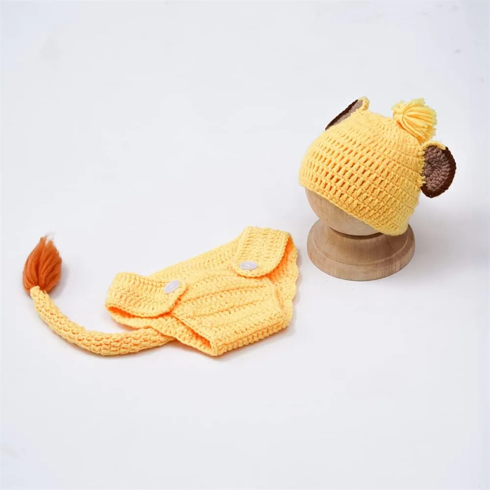 Zeroest Newborn Photography Props Outfits, Crochet Lion Sets for Baby photoshoot Infants Girl Boy Picture Photo Costume
