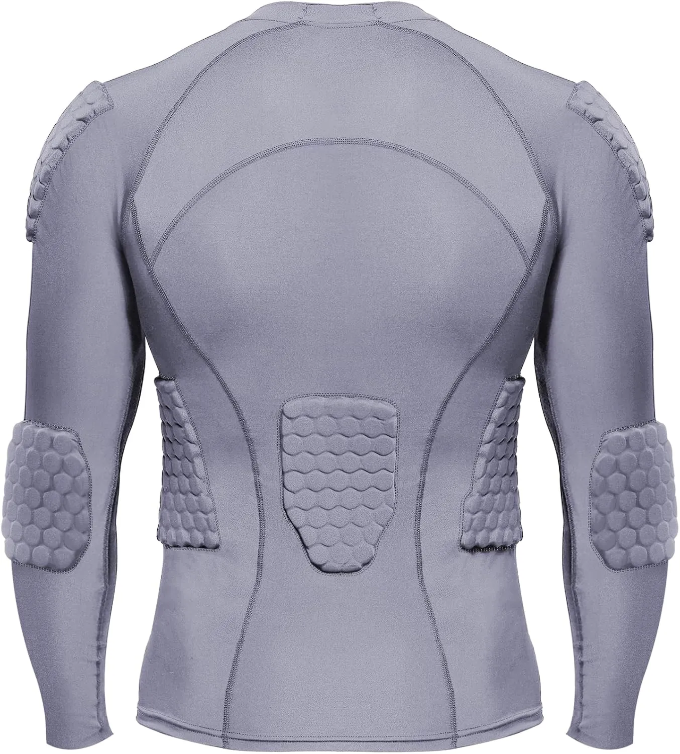 Zicac Men's Sports Shock Rash Guard Compression Padded Shirt Soccer Basketball Protective Gear Chest Rib Guards